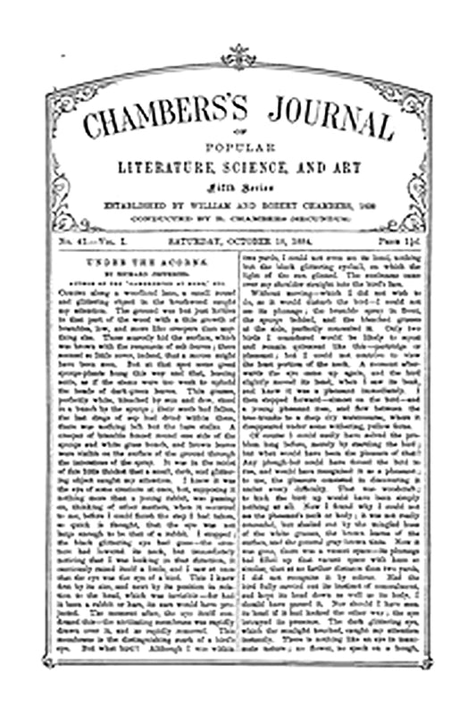 Chambers's Journal of Popular Literature, Science, and Art, Fifth Series, No. 42, Vol. I, October 18, 1884