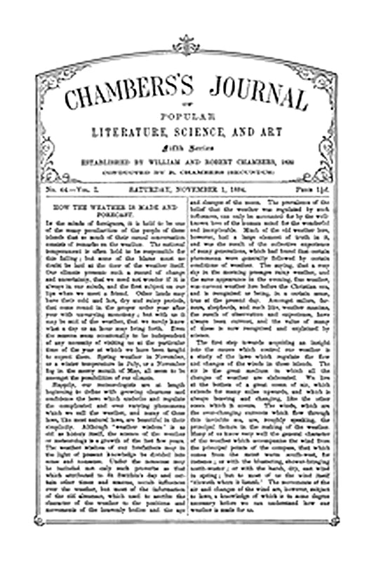 Chambers's Journal of Popular Literature, Science, and Art, Fifth Series, No. 44, Vol. I, November 1, 1884