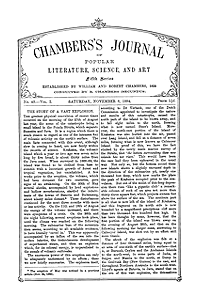 Chambers's Journal of Popular Literature, Science, and Art, Fifth Series, No. 45, Vol. I, November 8, 1884