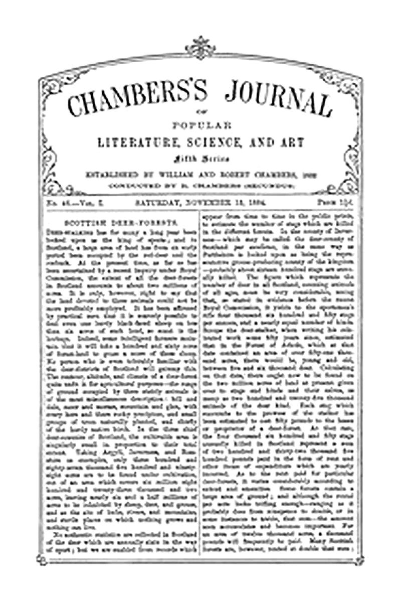 Chambers's Journal of Popular Literature, Science, and Art, Fifth Series, No. 46, Vol. I, November 15, 1884