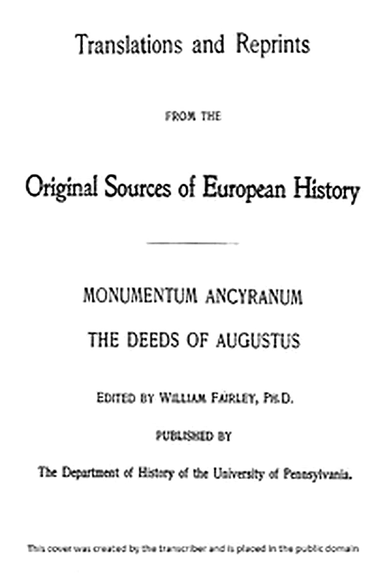 Translations and reprints from the original sources of European history v. 5, no. 1