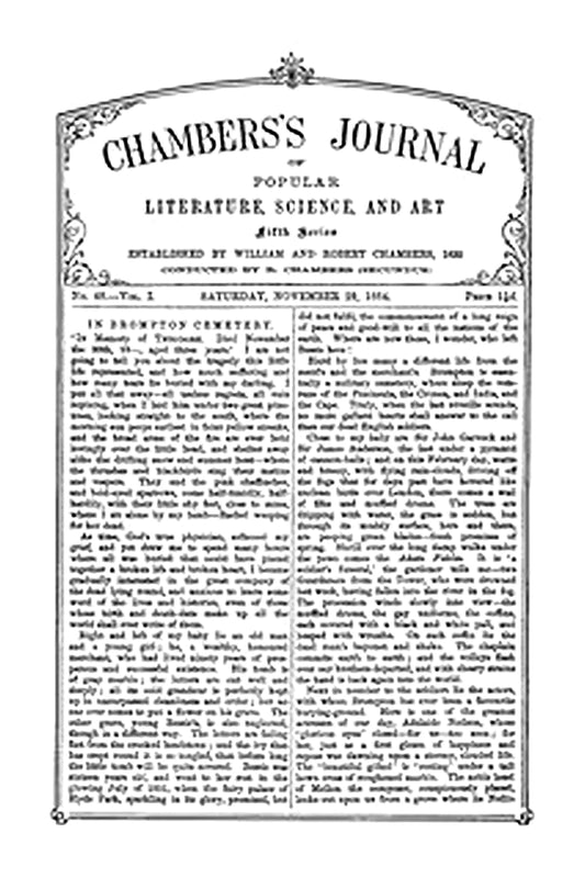 Chambers's Journal of Popular Literature, Science, and Art, Fifth Series, No. 48, Vol. I, November 29, 1884