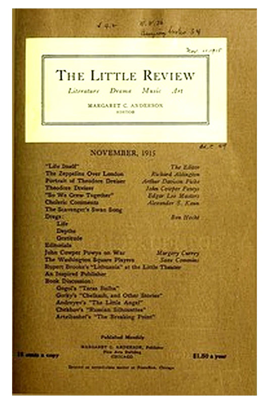 The Little Review, November 1915 (Vol. 2, No. 8)