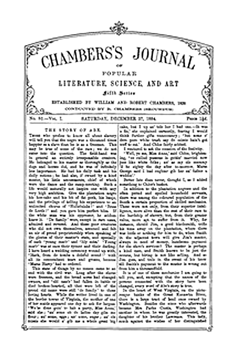 Chambers's Journal of Popular Literature, Science, and Art, Fifth Series, No. 52, Vol. I, December 27, 1884