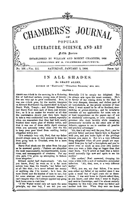Chambers's Journal of Popular Literature, Science, and Art, Fifth Series, No. 105, Vol. III, January 2, 1886