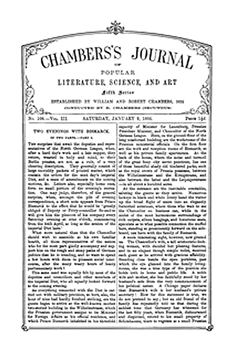 Chambers's Journal of Popular Literature, Science, and Art, Fifth Series, No. 106, Vol. III, January 9, 1886