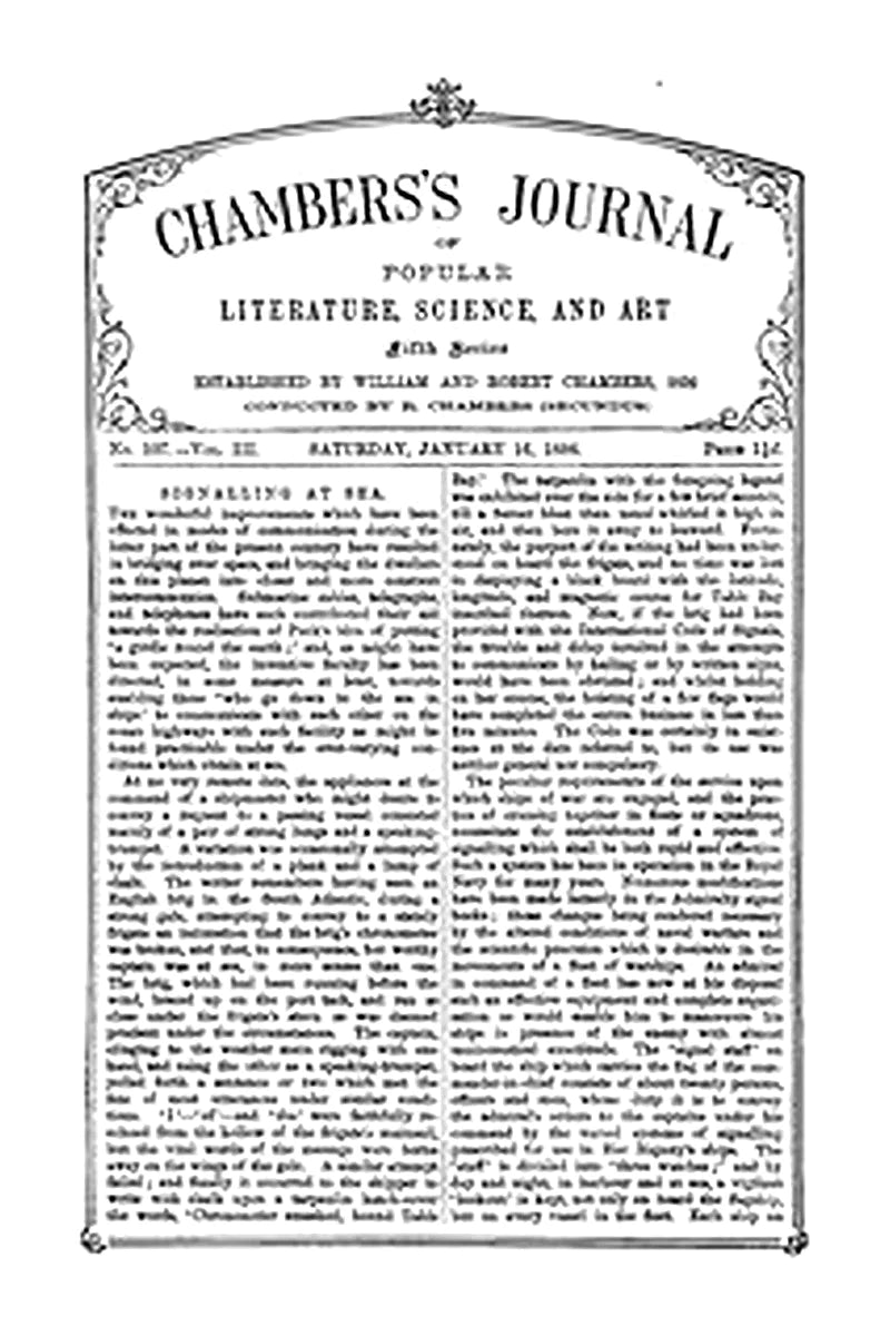 Chambers's Journal of Popular Literature, Science, and Art, Fifth Series, No. 107, Vol. III, January 16, 1886