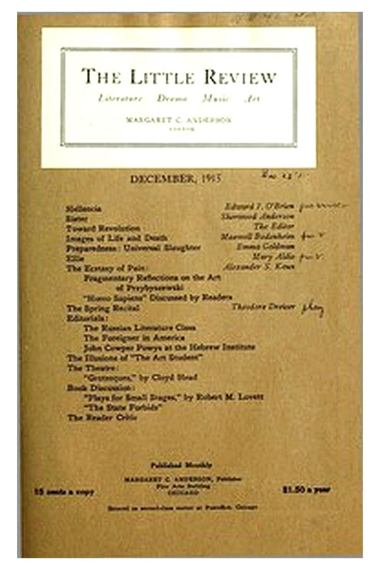The Little Review, December 1915 (Vol. 2, No. 9)
