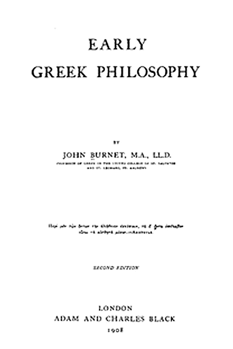 Early Greek philosophy