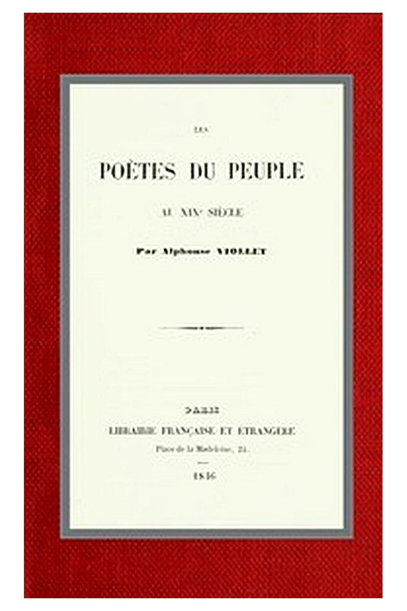 Les poètes du peuple au XIXe siècle