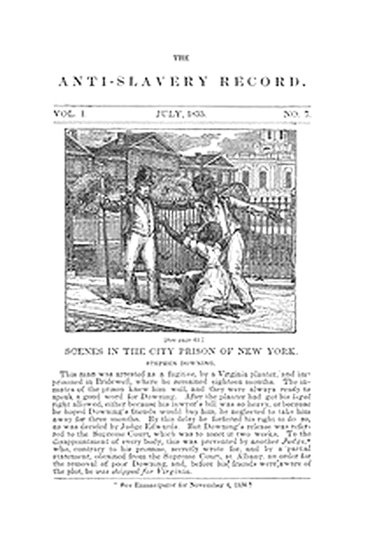 The Anti-Slavery Record, Volume 1, No. 7