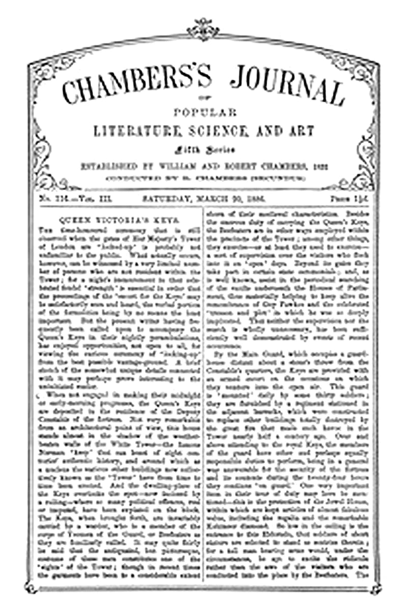 Chambers's journal of popular literature, science, and art, fifth series, No. 116, Vol. III, March 20, 1886