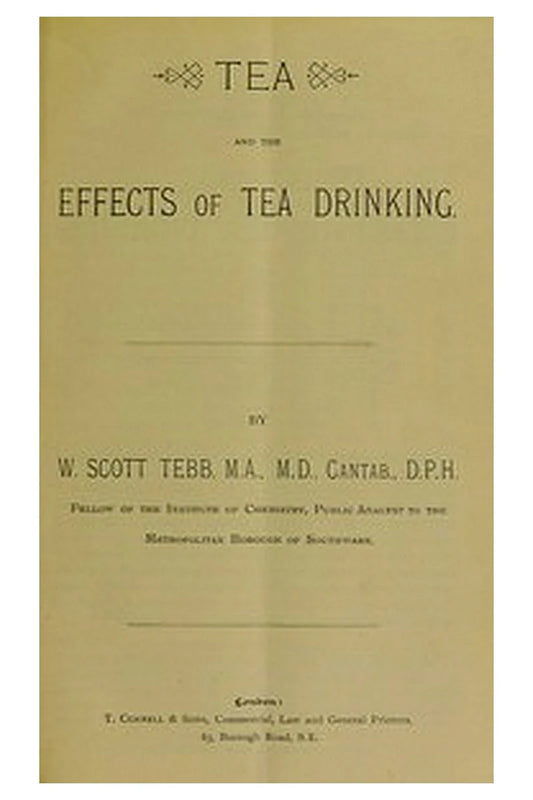 Tea and the effects of tea drinking