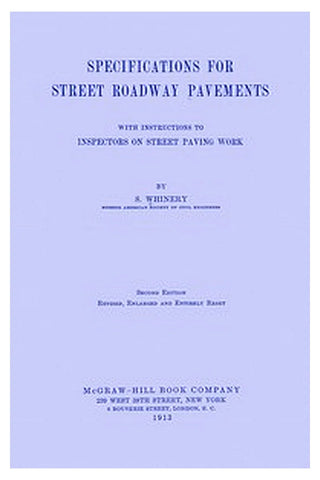 Specifications for street roadway pavements
