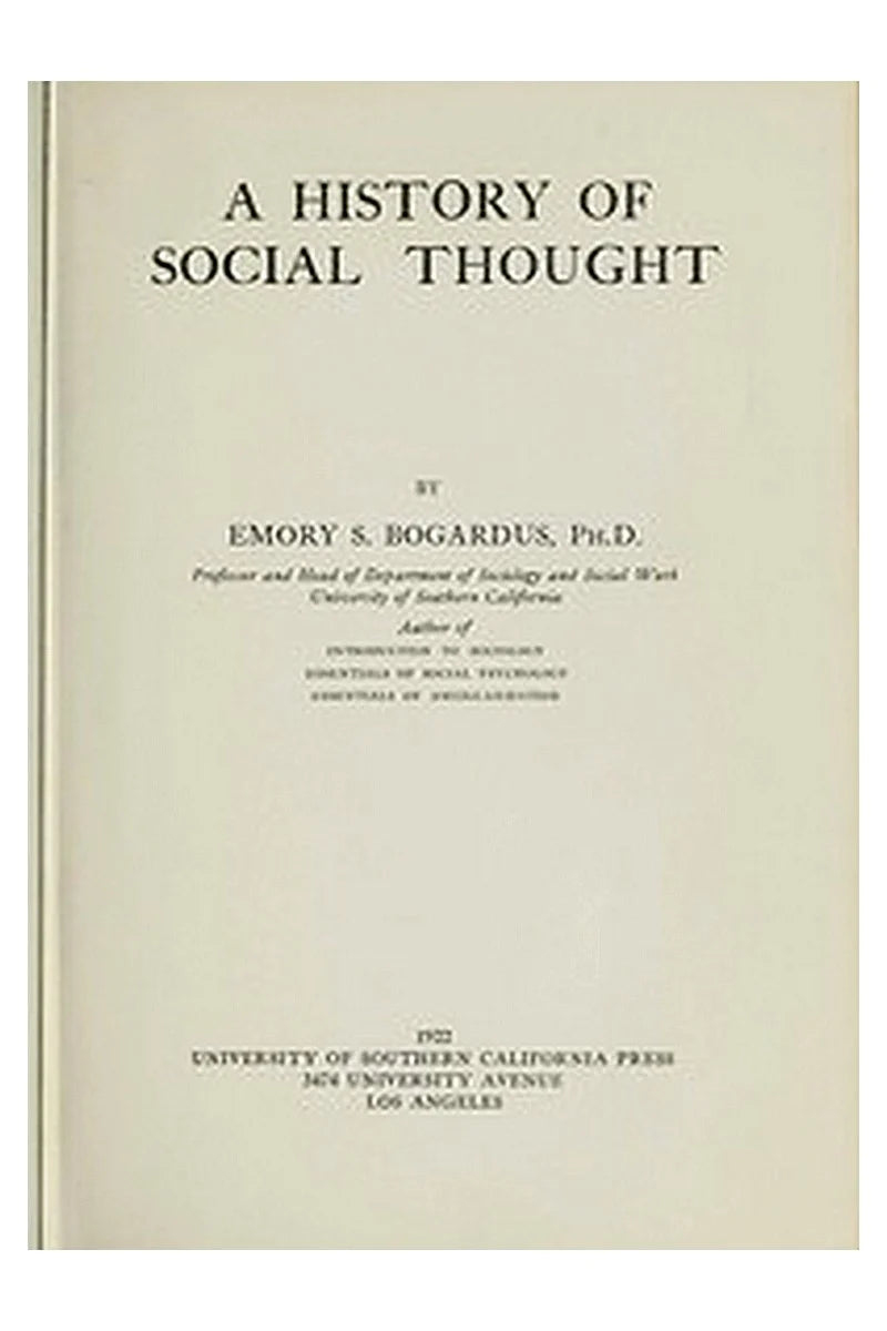 A history of social thought