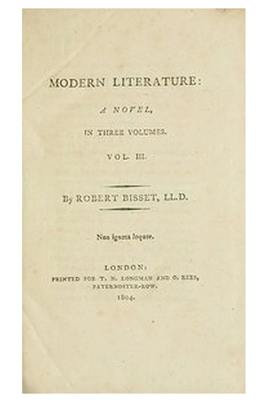 Modern literature: a novel, Volume 3 (of 3)