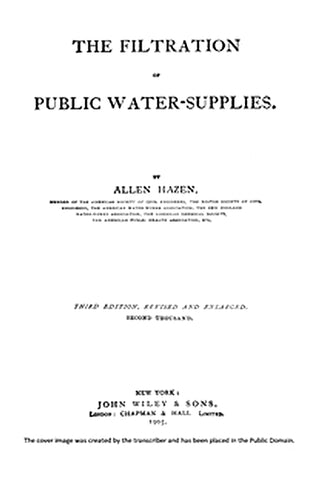 The filtration of public water-supplies
