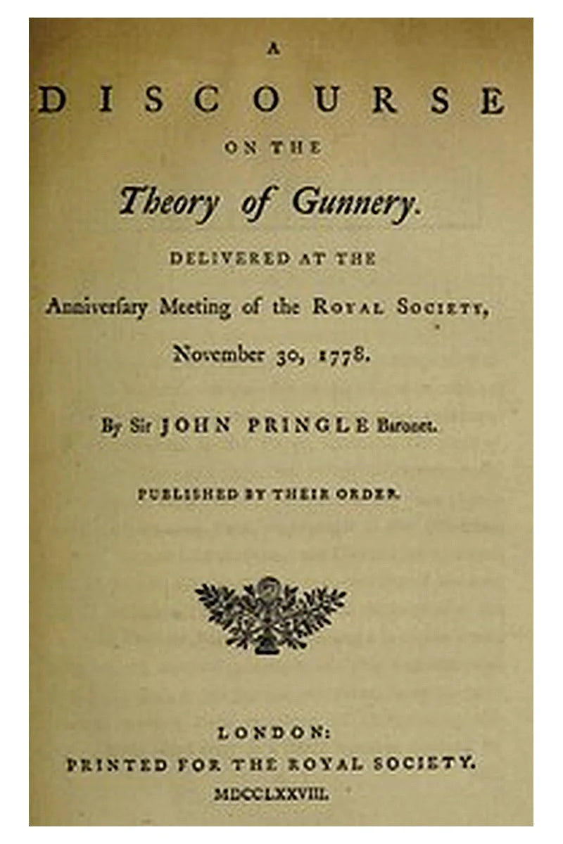 A discourse on the theory of gunnery
