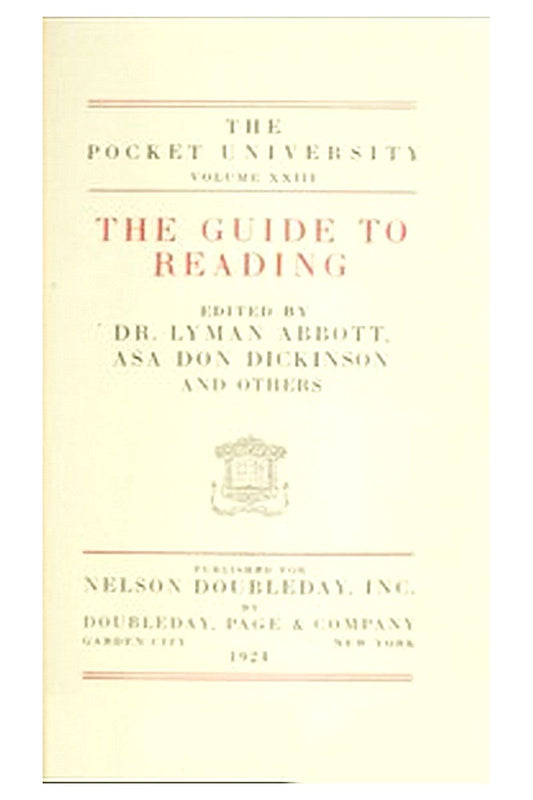 The Guide to Reading — the Pocket University Volume XXIII