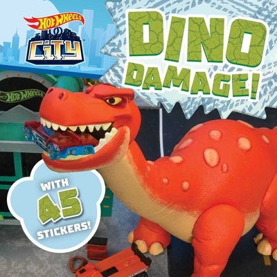Hot Wheels City: Dino Damage!: Car Racing Storybook with 45 Stickers for Kids Ages 3 to 5 Years by Shuman, Ross R.