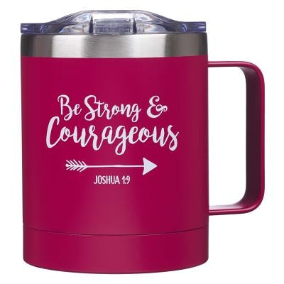 Mug Stainless Steel Camp Be Strong & Courageous - Jos 1:9 by Christian Art Gifts