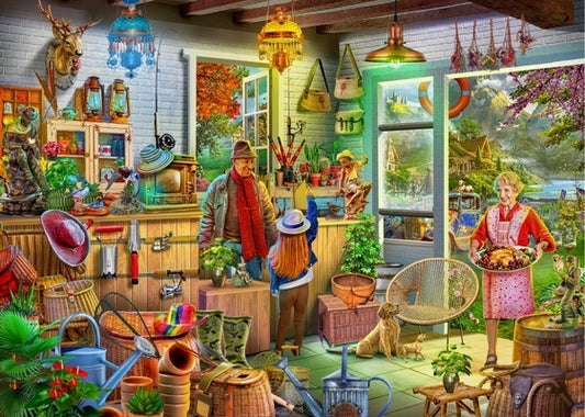 Brain Tree - Fishing Shed 1000 Pieces Jigsaw Puzzle for Adults: With Droplet Technology for Anti Glare & Soft Touch by Brain Tree Games LLC