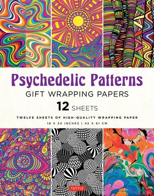 Psychedelic Patterns Gift Wrapping Paper - 12 Sheets: 18 X 24 Inch (45 X 61 CM) High-Quality Wrapping Paper by Tuttle Studio