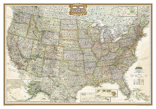 National Geographic United States Wall Map - Executive (43.5 X 30.5 In) by National Geographic Maps