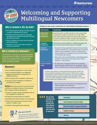 Tesol Zip Guide: Welcoming and Supporting Multilingual Newcomers (Pack of 10) by Hauke, Melissa