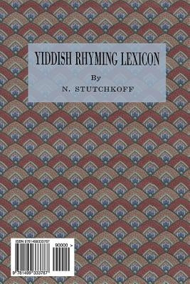 Yiddish Rhyming Dictionary: Yidisher Gramen-Leksikon by Stutchkoff, Nahum