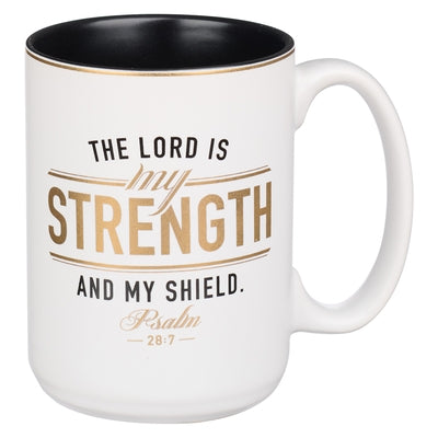 Christian Art Gifts Ceramic Mug for Men the Lord Is My Strength - Psalm 28:7 Inspirational Bible Verse, 14 Oz. by Christian Art Gifts