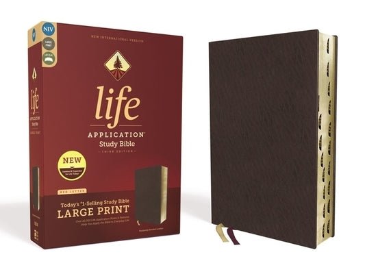 Niv, Life Application Study Bible, Third Edition, Large Print, Bonded Leather, Burgundy, Indexed, Red Letter Edition by Zondervan