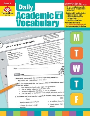 Daily Academic Vocabulary, Grade 4 Teacher Edition by Evan-Moor Corporation