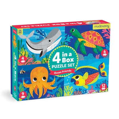 Ocean Friends 4-In-A-Box Puzzle Set by Galison Mudpuppy