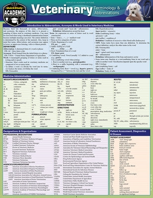 Veterinary Terminology & Abbreviations: A Quickstudy Laminated Reference Guide by Pinney, Chris