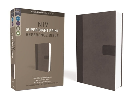 NIV, Super Giant Print Reference Bible, Giant Print, Imitation Leather, Gray, Red Letter Edition by Zondervan