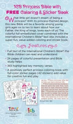 ICB Princess Bible with Coloring Sticker Book by Thomas Nelson