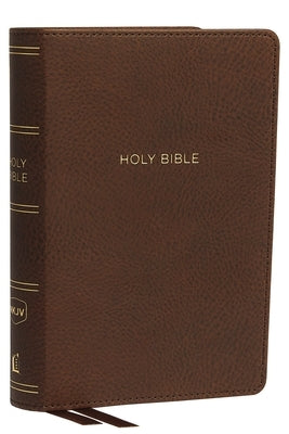 NKJV, Reference Bible, Compact Large Print, Imitation Leather, Brown, Red Letter Edition, Comfort Print by Thomas Nelson