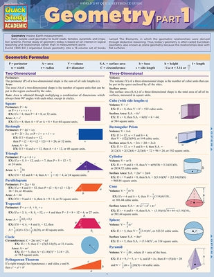 Geometry Part 1: Quickstudy Laminated Reference Guide by Barcharts Inc