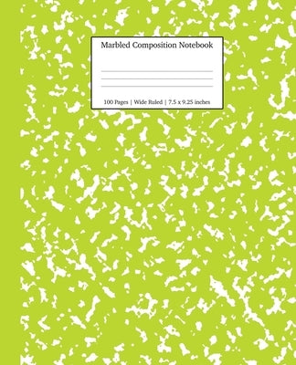 Marbled Composition Notebook: Green Marble Wide Ruled Paper Subject Book by Young Dreamers Press