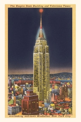 Vintage Journal Empire State Building at Night, New York City by Found Image Press