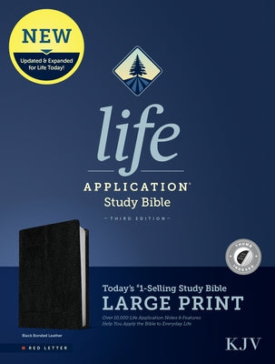 KJV Life Application Study Bible, Third Edition, Large Print (Red Letter, Bonded Leather, Black, Indexed) by Tyndale