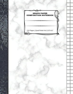 Graph Paper Composition Notebook: 110 Pages - Quad Ruled 4x4 - 8.5" x 11" Marble Large Notebook with Grid Paper - Math Notebook For Students by Notebooks, Exciting