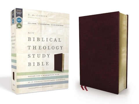 NIV, Biblical Theology Study Bible, Bonded Leather, Burgundy, Indexed, Comfort Print: Follow God's Redemptive Plan as It Unfolds Throughout Scripture by Carson, D. A.