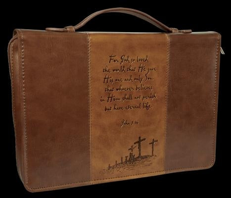 Tan Tt Lux Leather Jn 3: 16 Lg by Christian Art Gifts