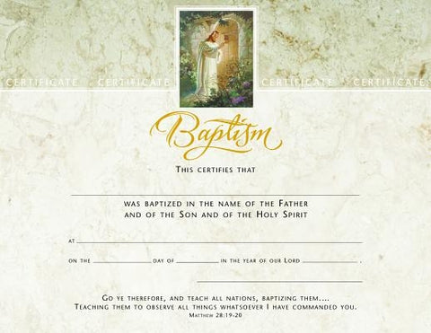 Baptism Certificate by Warner Press