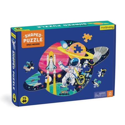 Space Mission 75 Piece Shaped Scene Puzzle by Mudpuppy, Illustrated By Chris Dickason