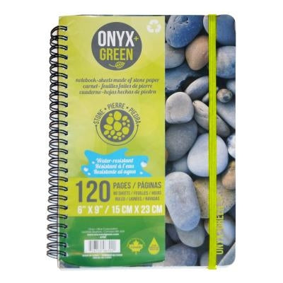 Bb-Notebk 6x9 W/Elastic Closur by Onyx + Green