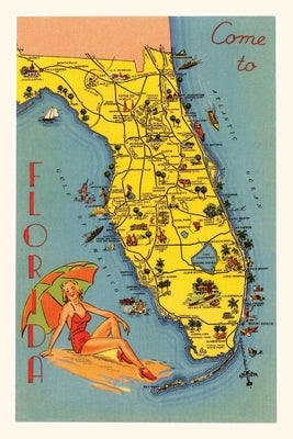 Vintage Journal Map of Florida by Found Image Press