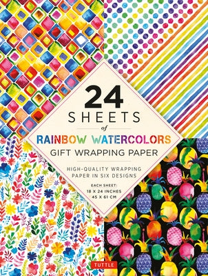 Rainbow Watercolors Gift Wrapping Paper - 24 Sheets: 18 X 24 (45 X 61 CM) Wrapping Paper by Tuttle Publishing